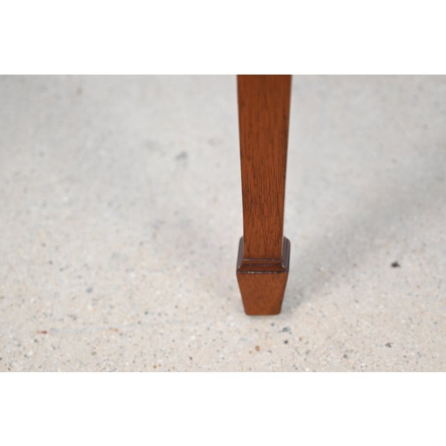 Kindel Mahogany Sideboard Server With Satinwood Inlay & Brass Pulls | Newly Refinished For Sale - Image 15 of 16