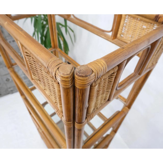 Bamboo Rattan Decorative Shelf Etagere For Sale - Image 11 of 13