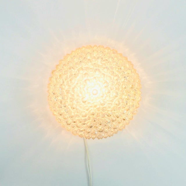 Metal Mid-Century Modern Amber Bubble Glass Wall Light by Helena Tynell for Limburg, Germany, 1970s For Sale - Image 7 of 11