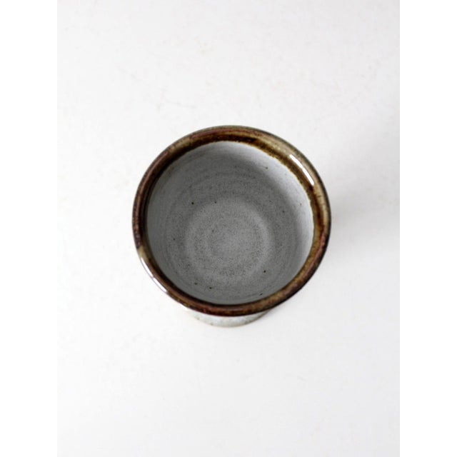 White Vintage Handmade Studio Pottery Goblet For Sale - Image 8 of 11