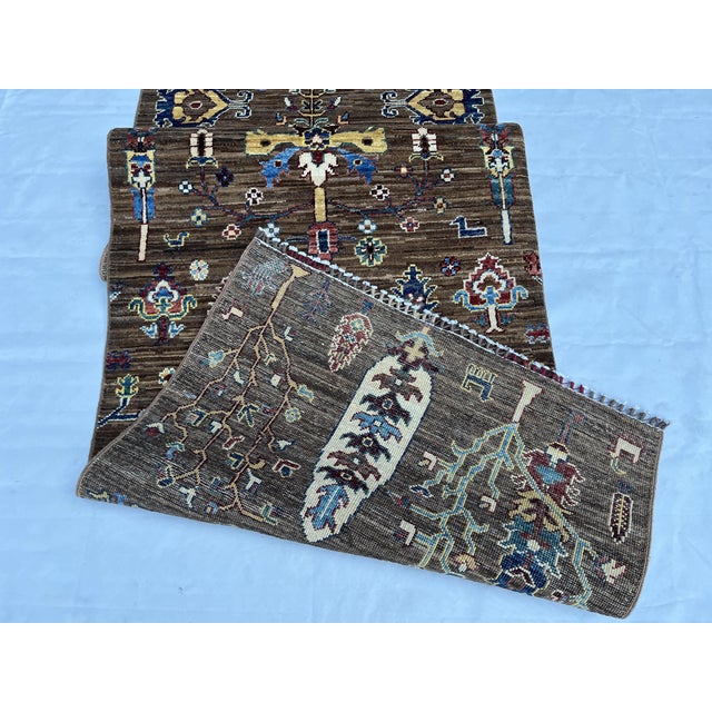 Textile Bakhtiari Cypress Tree of Life Runner, Brown Ground, 2'9" X 11'9" For Sale - Image 7 of 10