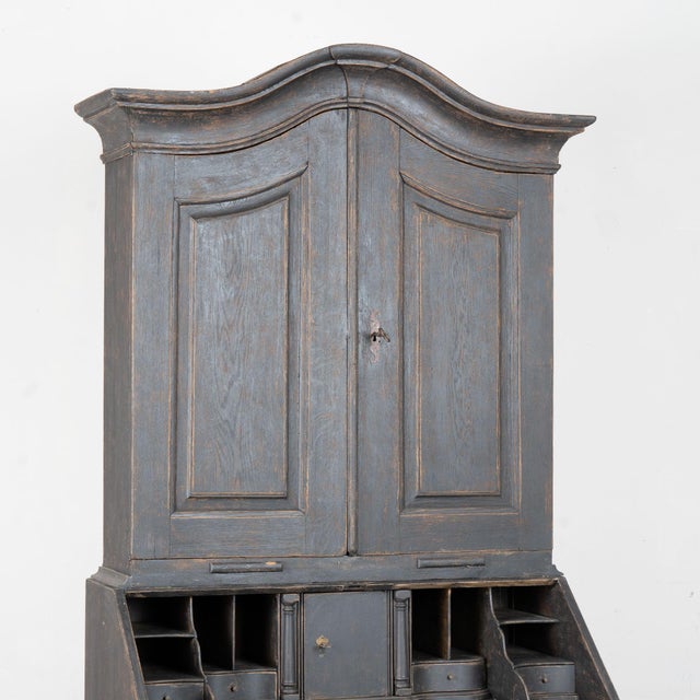19th Century Swedish Black Painted Pine Secretary Bureau For Sale - Image 4 of 12