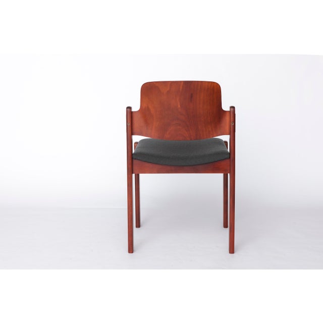 Vintage German Stacking Chair in Dark Beech from Lübke, 1970s For Sale - Image 6 of 10
