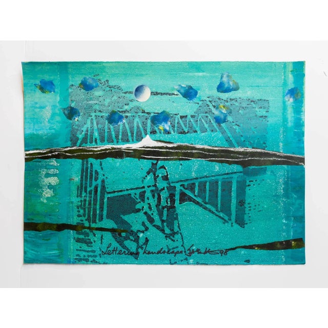 Mid 20th Century Iain Baxter "Lettering Landscape" Conceptual Monoprint Painting For Sale - Image 5 of 5