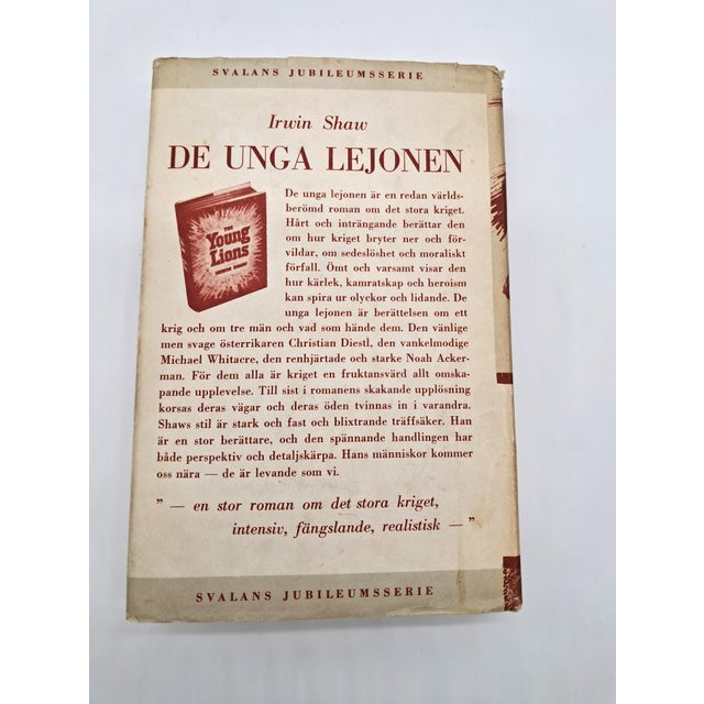 3 Vintage Swedish Hardcover Books 1950s, Svalans Jubileumsserien, Irwin Shaw the Young Lions & Harry Martinson, Bonniers Förlag For Sale - Image 11 of 12