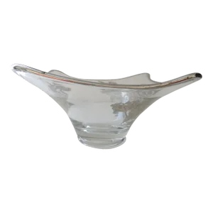 Viking Glass Silver Overlay Bowl Flanders Poppy Vintage Art Deco, Usa