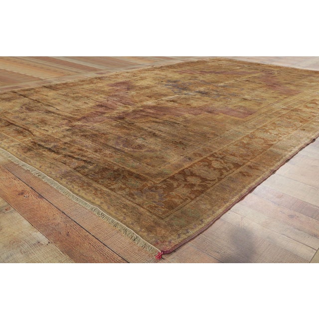 Mid 20th Century Vintage Turkish Oushak Rug, 06’09 X 10’10 For Sale - Image 5 of 8