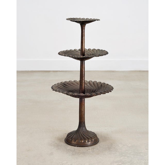 Patinated Bronze Three-Tier Muffin Dessert Stand or Display For Sale - Image 18 of 18
