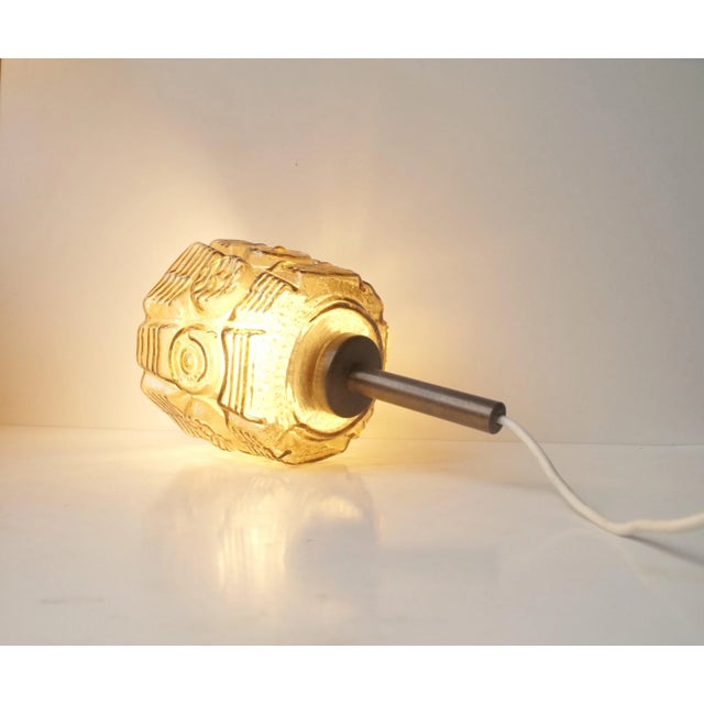 Mid-Century Modern Danish Mid-Century Glass & Brass Pendant Lamp from Vitrika, 1960s For Sale - Image 3 of 10