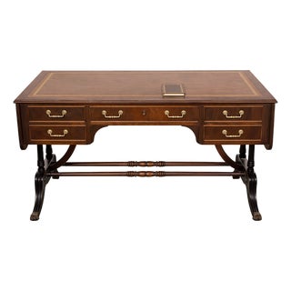 English Desk with Mahogany Extension, 1950s For Sale