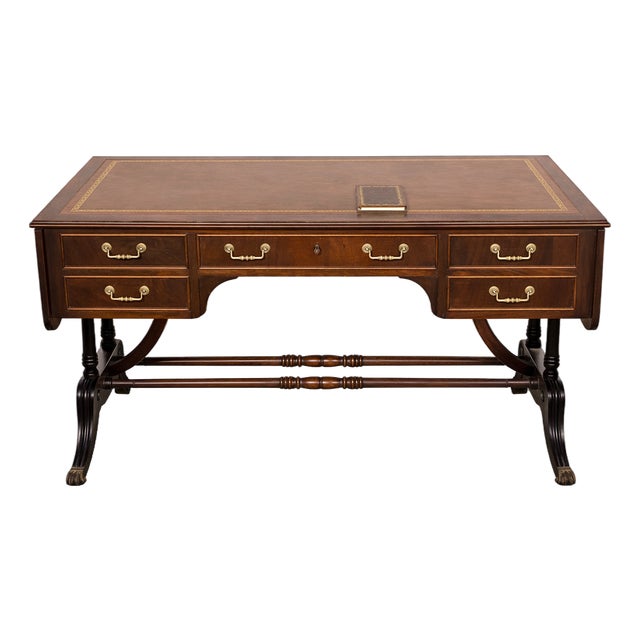 English Desk with Mahogany Extension, 1950s For Sale