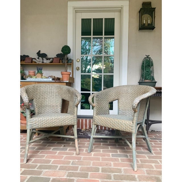 Antique Wicker and Rattan Possibly Victorian Chairs- Pair For Sale - Image 9 of 17