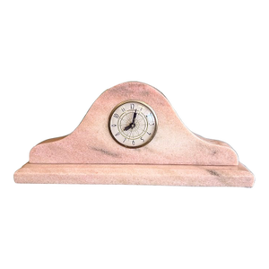 Vintage Pink Alabaster Mantle Clock (Electric)