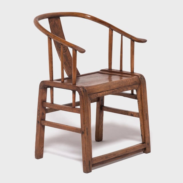 Wood Provincial Chinese Round Back Chair, C. 1850 For Sale - Image 7 of 7