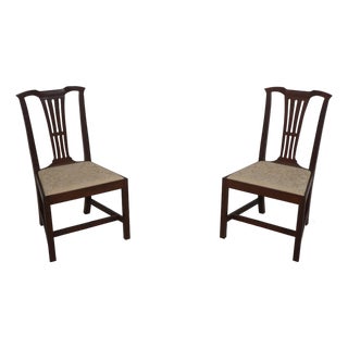 Pair Dennis Bork Williamsburg Style Mahogany Chairs For Sale