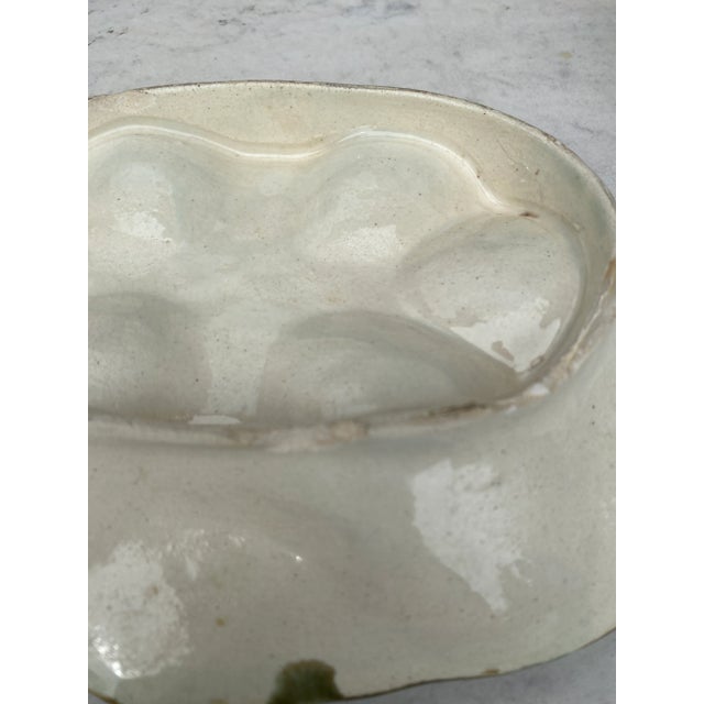 19th Century French Majolica Oval Egg Plate For Sale - Image 4 of 5