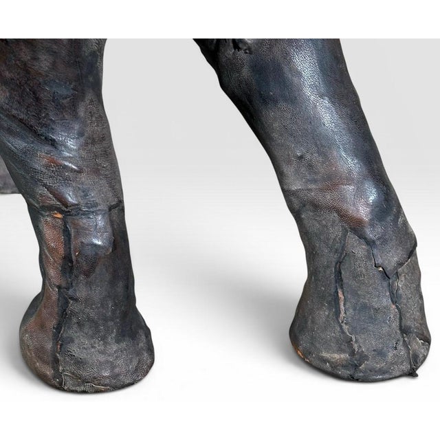 Vintage Mid-Century Leather-Wrapped Elephant Floor Sculpture For Sale - Image 14 of 15