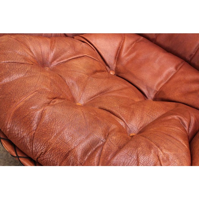 Set of Lounge Set in Cognac Color by Illum Wikkelsø for Ryesberg Møbler, 1970 For Sale - Image 6 of 17