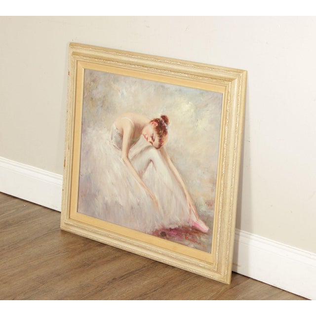 Rino Viana Framed Oil Painting Seated Ballerina Figure Study For Sale - Image 4 of 18