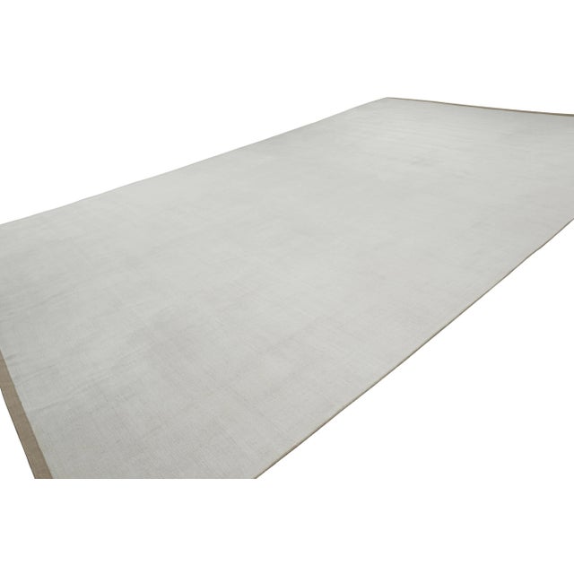 Modern Rug & Kilim’s Oversized Textural Rug in White Tones and Striae - 11x15 For Sale - Image 3 of 5