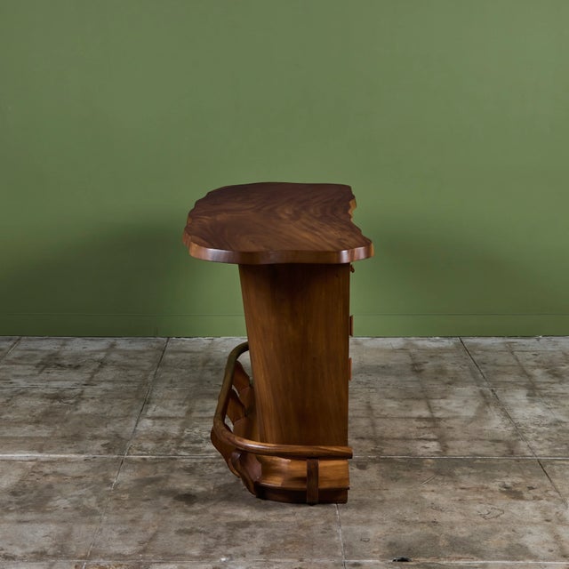 Mid 20th Century Studio Craft Live Edge Walnut Bar For Sale - Image 5 of 18
