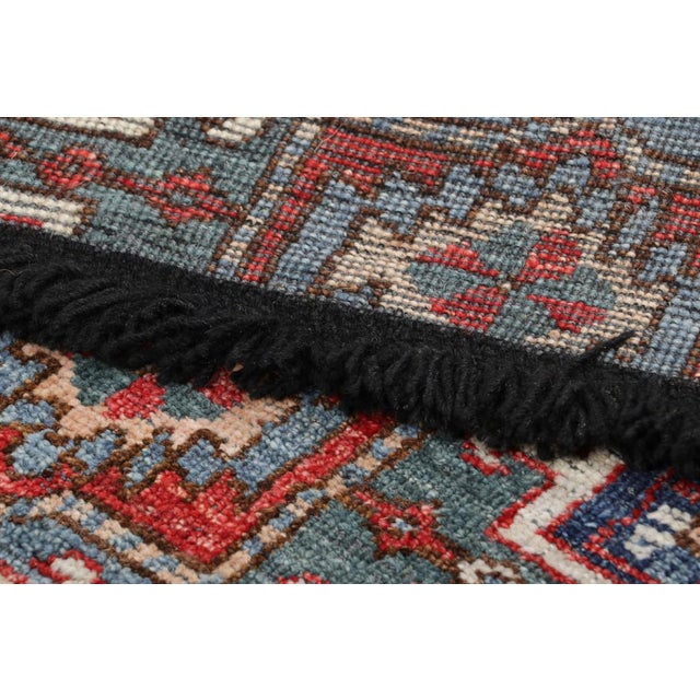 Textile Rug & Kilim’s Tribal Rug in Blue and Red With Primitivist Geometric Patterns For Sale - Image 7 of 7