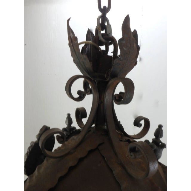 Bronze 20th Century Spanish Cast Iron Light Fixture For Sale - Image 8 of 10