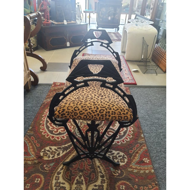 Circa 1930 Art Deco Cast Iron Bench For Sale - Image 4 of 4