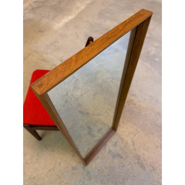 A timeless Danish classic: This generously sized full-length mirror, crafted from solid oak, dates back to 1971 and was...