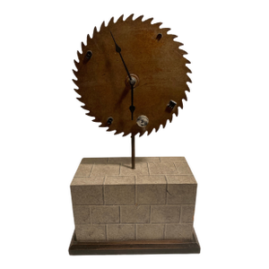 1980s Postmodern Mantel Clock Sculpture by Artist Michael Mota