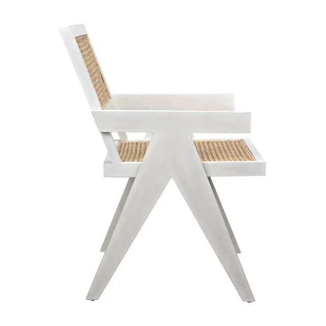 Noir NOIR Jude Chair with Caning, White Wash For Sale - Image 4 of 5