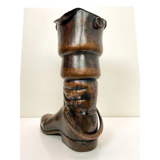 Brown Hammered Brass Booth Umbrella Stand by Egidio Casagrande, Italy, 1950s For Sale - Image 8 of 12