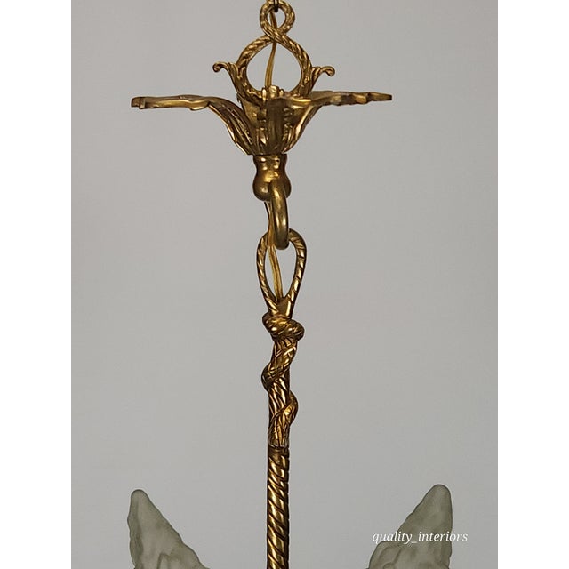 Antique Darling 4 Arm 4 Light Glowing Ribbons and Bows Flame Torch Chandelier For Sale - Image 10 of 17