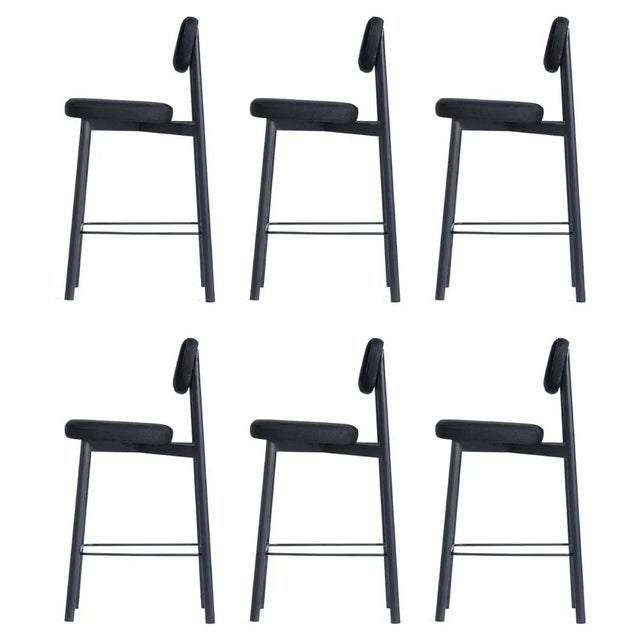 Not Yet Made - Made To Order Black Residence 65 Counter Chairs by Jean Couvreur for Kann Design, Set of 6 For Sale - Image 5 of 5
