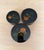 Vintage Black Lacquered Japanese Hand Painted Nesting Trio Boxes For Sale - Image 4 of 4