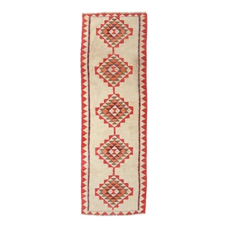 Vintage Decorative Kilim Runner - 3`3″ X 10`6″ For Sale