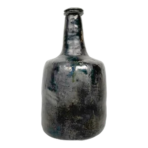 Hand Made Crude Ceramic Bottle Vase - 1961