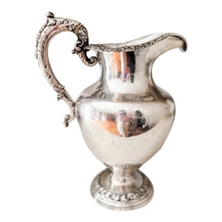 Rare Georgian Old Sheffield Plate Cream Pitcher With Sterling Cartouche & Grapevine Handle, England, Circa 1790–1810 For Sale