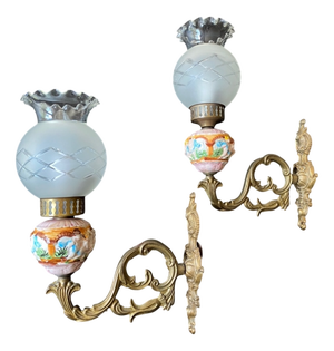 Vintage Italian Ceramic Sconces, 1960s, Set of 2