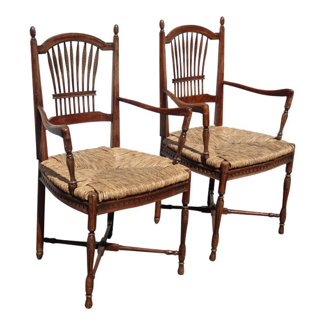 Gorgeous Chairs in Good Rustic Vintage Condition. Solid and Firm. Wear is usual for their age. Please study the photos and...