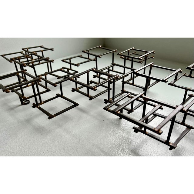 Abstract Vintage Brutalist Abstract Metal Nail Wall Art Sculpture, circa 1970 For Sale - Image 3 of 12