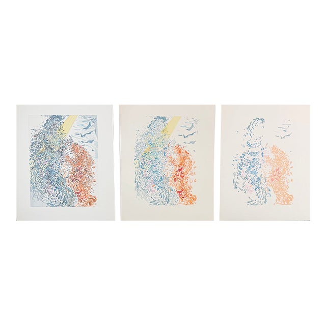 Salvadro Dali Divine Comedy Heaven Canto 14 Decomposition 3 Pieces For Sale
