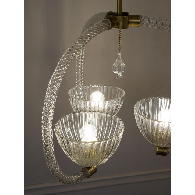 Gold Vintage Murano Blown Glass Chandelier by Ercole Barovier for Barovier & Toso, 1930s For Sale - Image 8 of 14