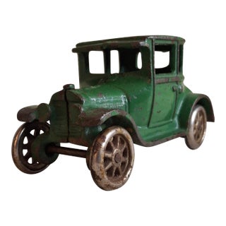 Antique Arcade Cast Iron Ford Model T Coupe Green Toy Car 5" Freeport Ill 1920s For Sale