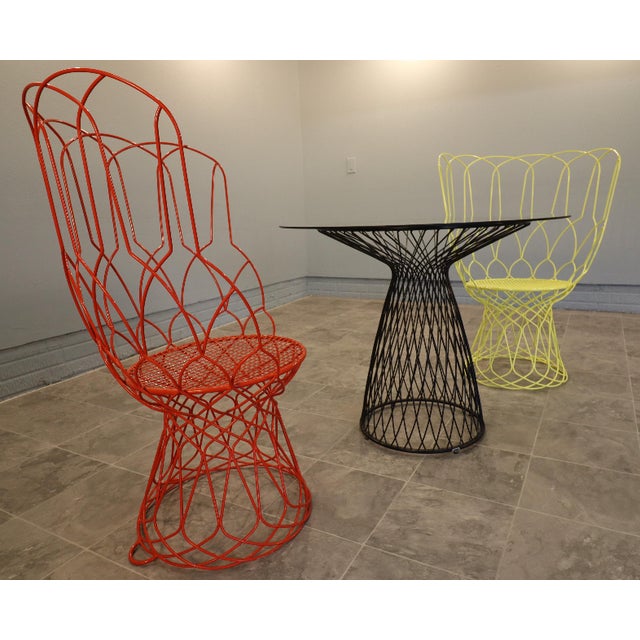 Orange Re-Trouve Arm Chairs and Table by Emu For Sale - Image 8 of 16