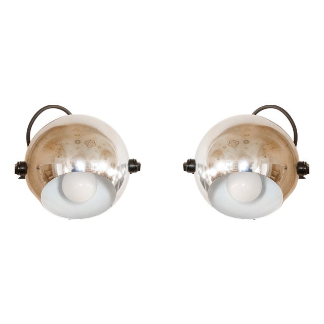 Space Age Chromed Alta Lite Wall Sconces from Targetti Sankey, 1970s, Set of 2 For Sale