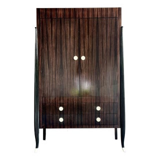 Vintage Boho Custom v. Rossi Zebra Wood Armoire For Sale