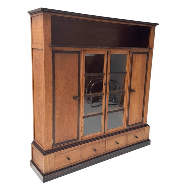 Wood Vintage Art Deco Four-Door Bookcase, 1920s For Sale - Image 7 of 15