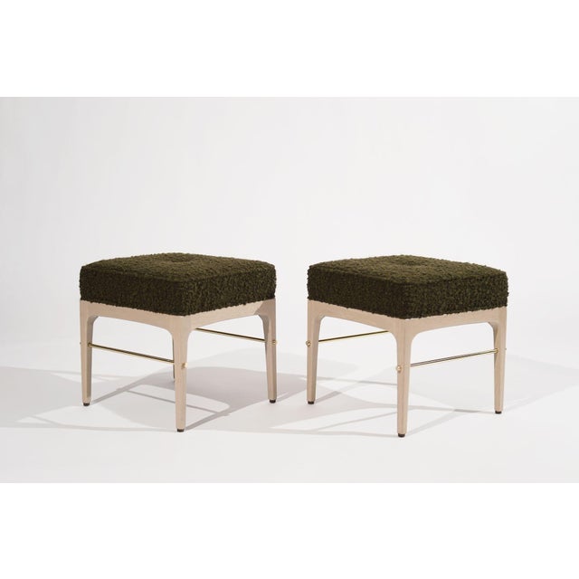 Set of 2 Linear Stools in White Oak Series 18 For Sale - Image 4 of 12