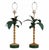 Pair of Hollywood Regency Italian Tole Palm Tree Table Lamps For Sale - Image 4 of 12